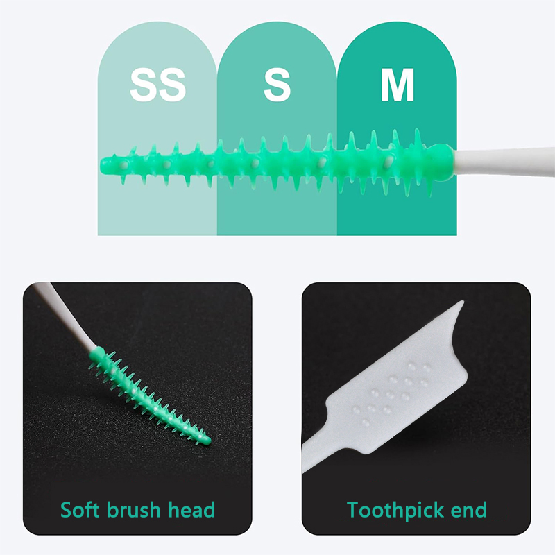 Customized Interdental Brush Toothpick Soft Rubber Dental Picks for Orthodontic Travel Case