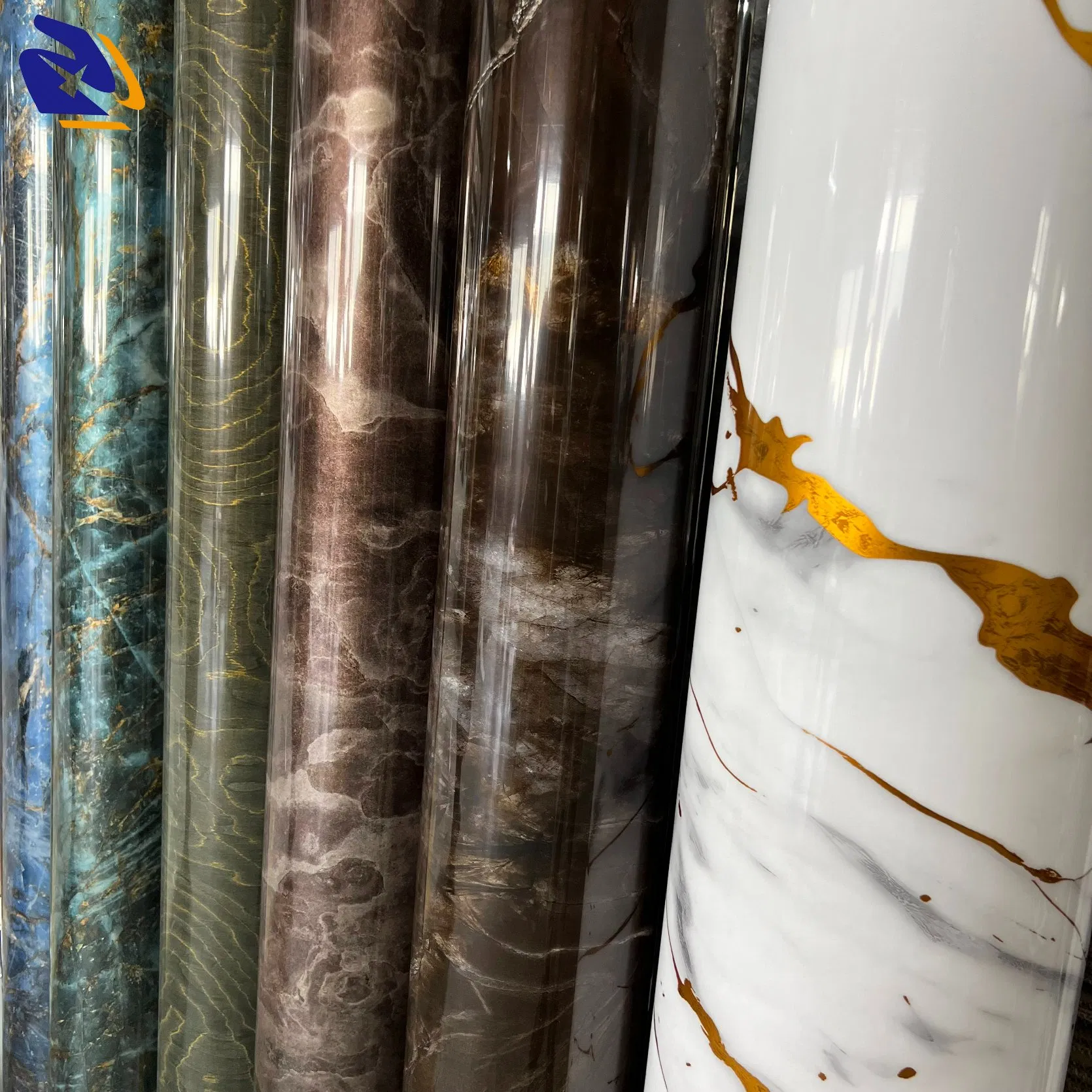 High Glossy UV Coating Stone PETG PVC Decorative Film for PUR Lamination