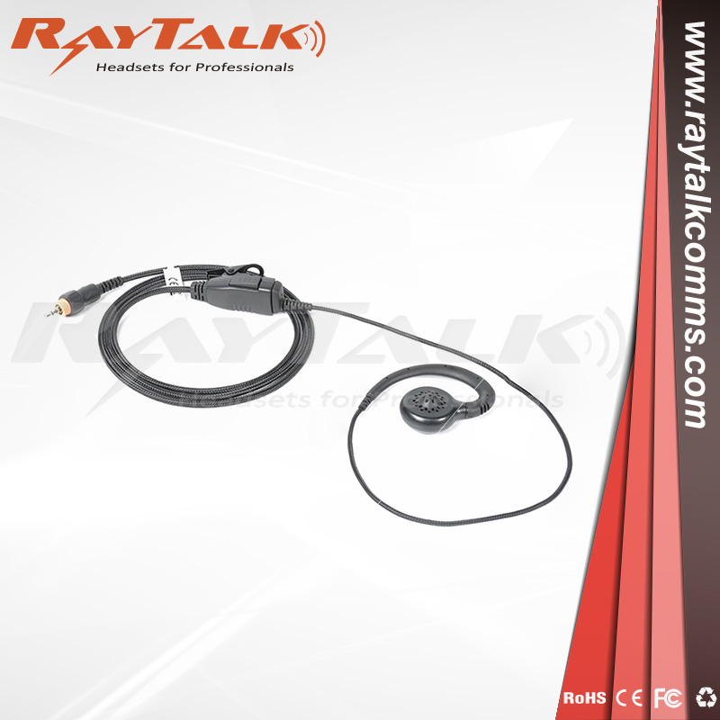 Radio Two Way Em-3327 Earpiece Replacement C Shape with in-Line Ptt Two Way Radio Earpiece