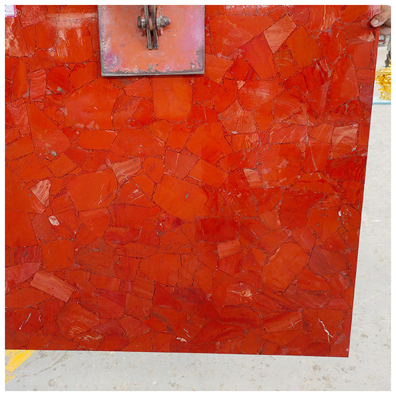 Semi Precious Ruby Red Jasper Gemstone Slabs for Countertops and Tables