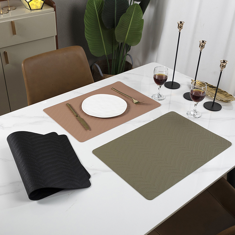 Waterproof Placemat Square Double-Sided Leather Creative Pacemat