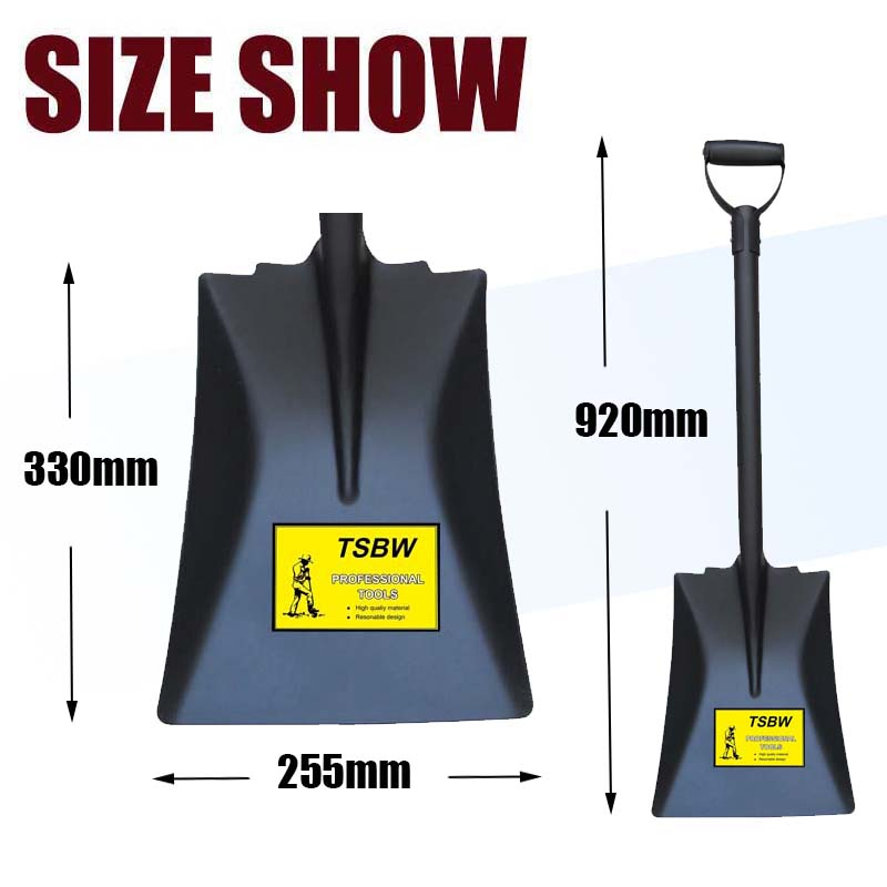 South Africa Square Mouth One Piece Steel Garden Farm Construction Hand Tool Mining Shovel with Riveted Handle