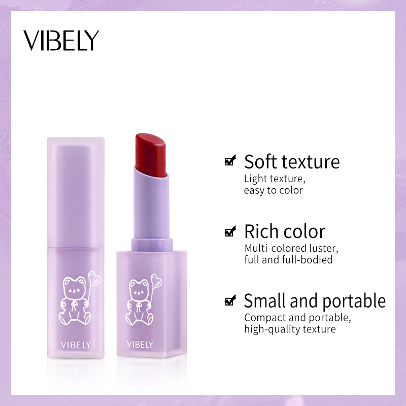 Cute Bear Multicolor Waterproof Lasting Silky Soft Red Matte Velvet Lipstick