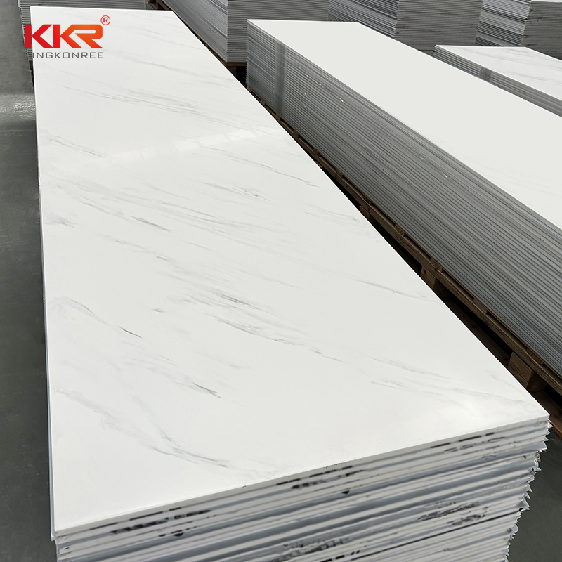Artifcical Stone Solid Surface Carrara Stone Sheet for Kitchen and Bathroom Countertop