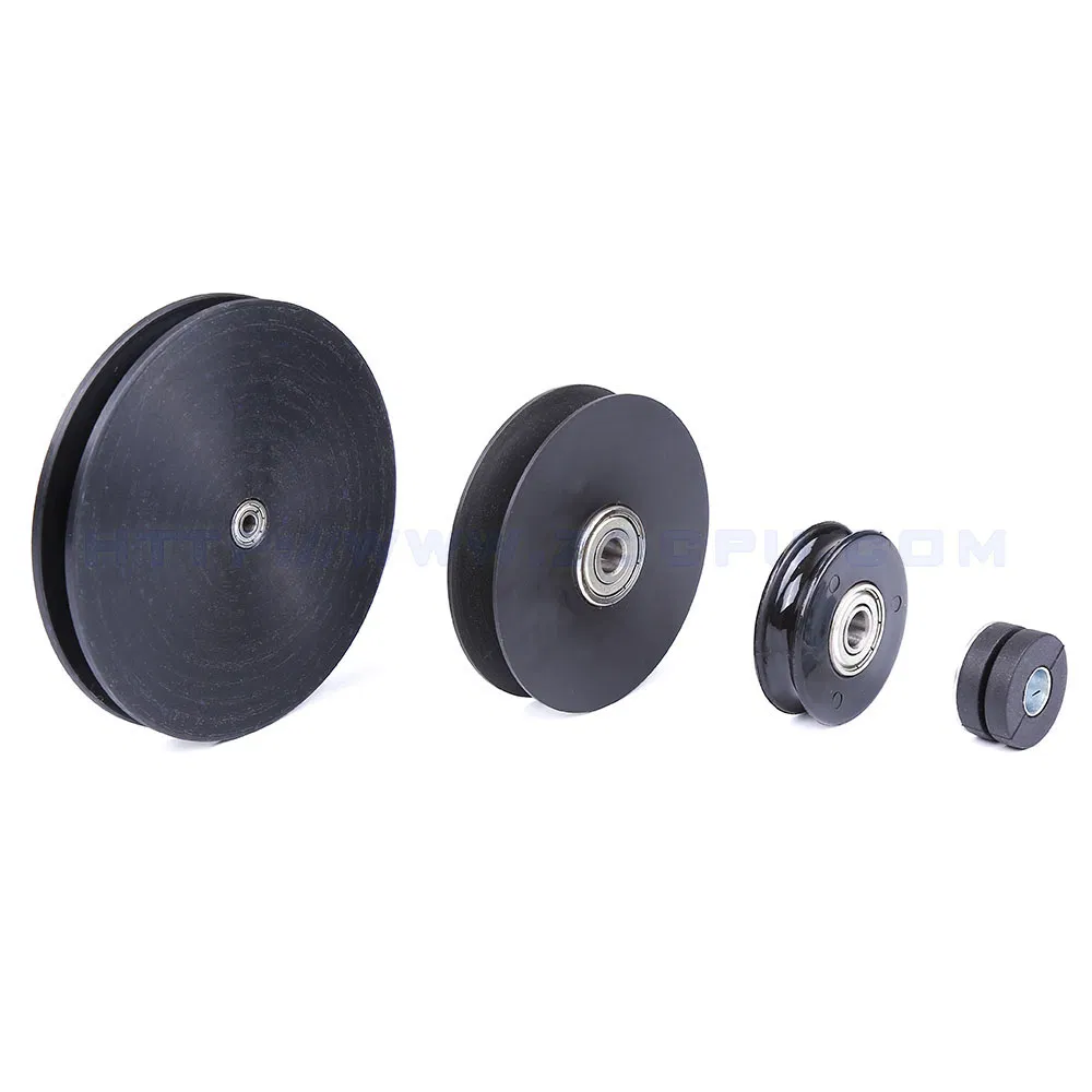 Non-Standard Customized Plastic Coated Bearing Wheel Drive Pulley with V-Groove