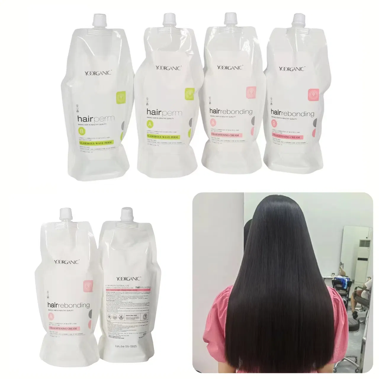 1000ml Non Allergic Best Hair Rebonding Brands Straight Perm Cream for Professional Salon
