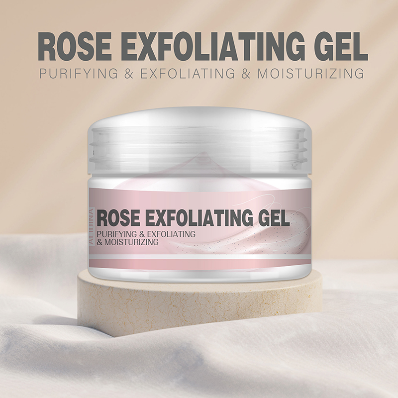 Private Label Facial Exfoliating Cream Deeply Clean Exfoliate Rose Organic Skin Care Whitening Face Nursing Exfoliator Gel Cream