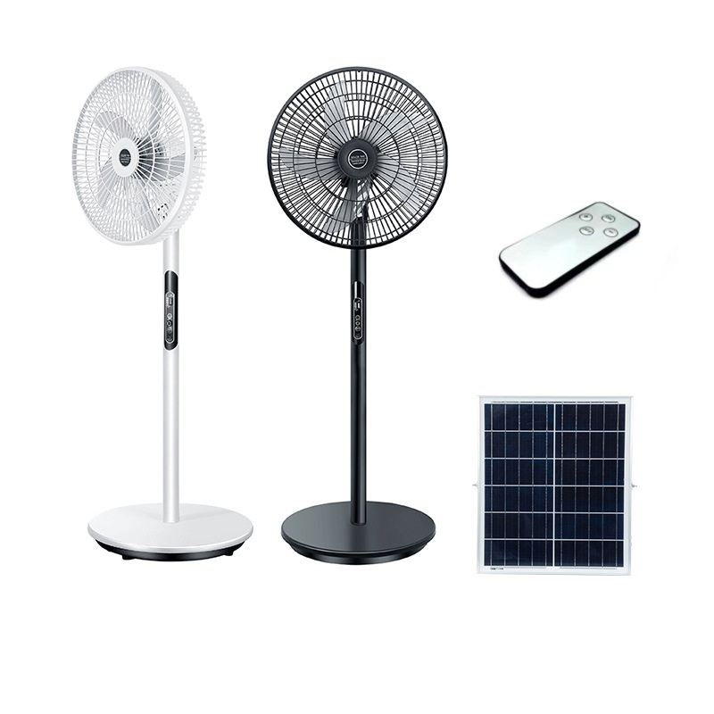 Standing Fan with Portable Solar Panel