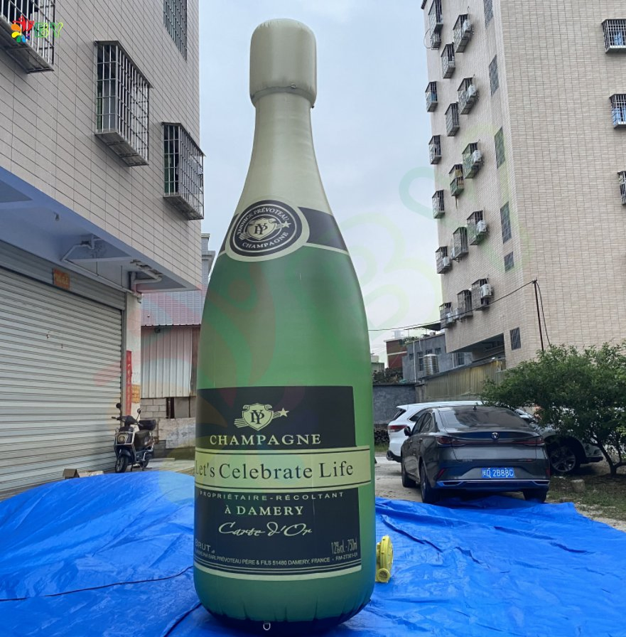 Professional Supplier Custom Make Giant Inflatable Champagne Bottle Balloon for Advertising