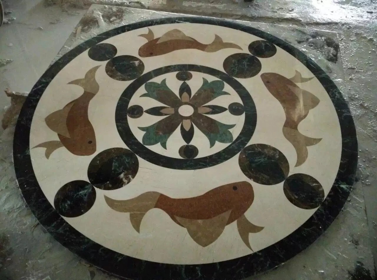 China Factory Direct Sale Wholesale Interior Decorator Flower Pattern Round Flooring Inlay Marble Tiles Waterjet Medallion