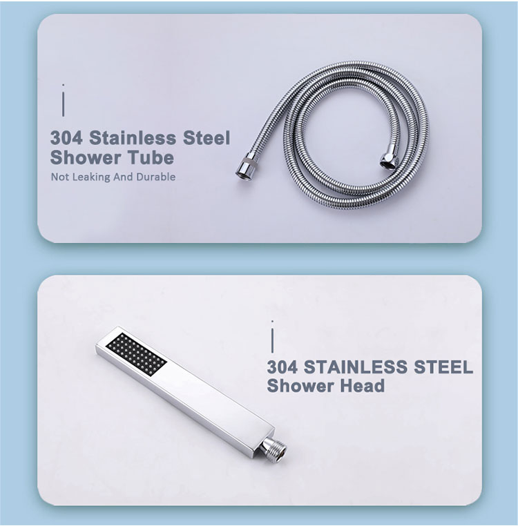 Modern Wall-Mounted Rainfall Shower Head Bathtub Faucet