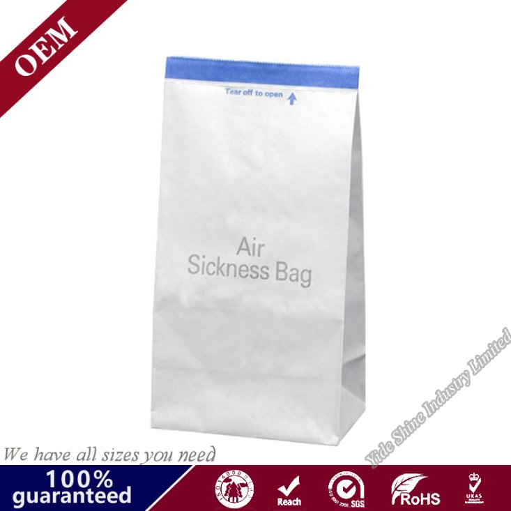 Custom Printed Air Line Airsickness Paper Vomit Bag Dry Fruit Packing Bag Travel Vomit Bags