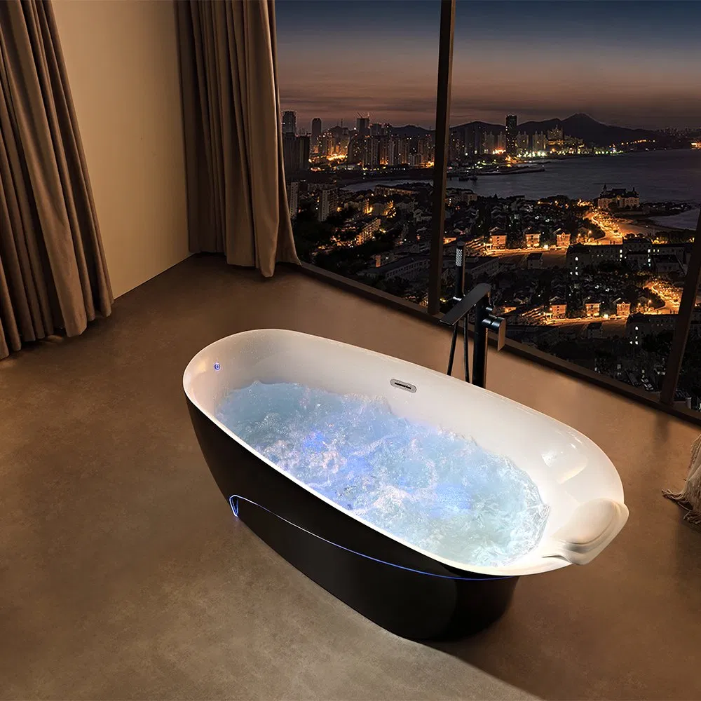 Акриловая угловая ванна с гидромассажем и подсветкой