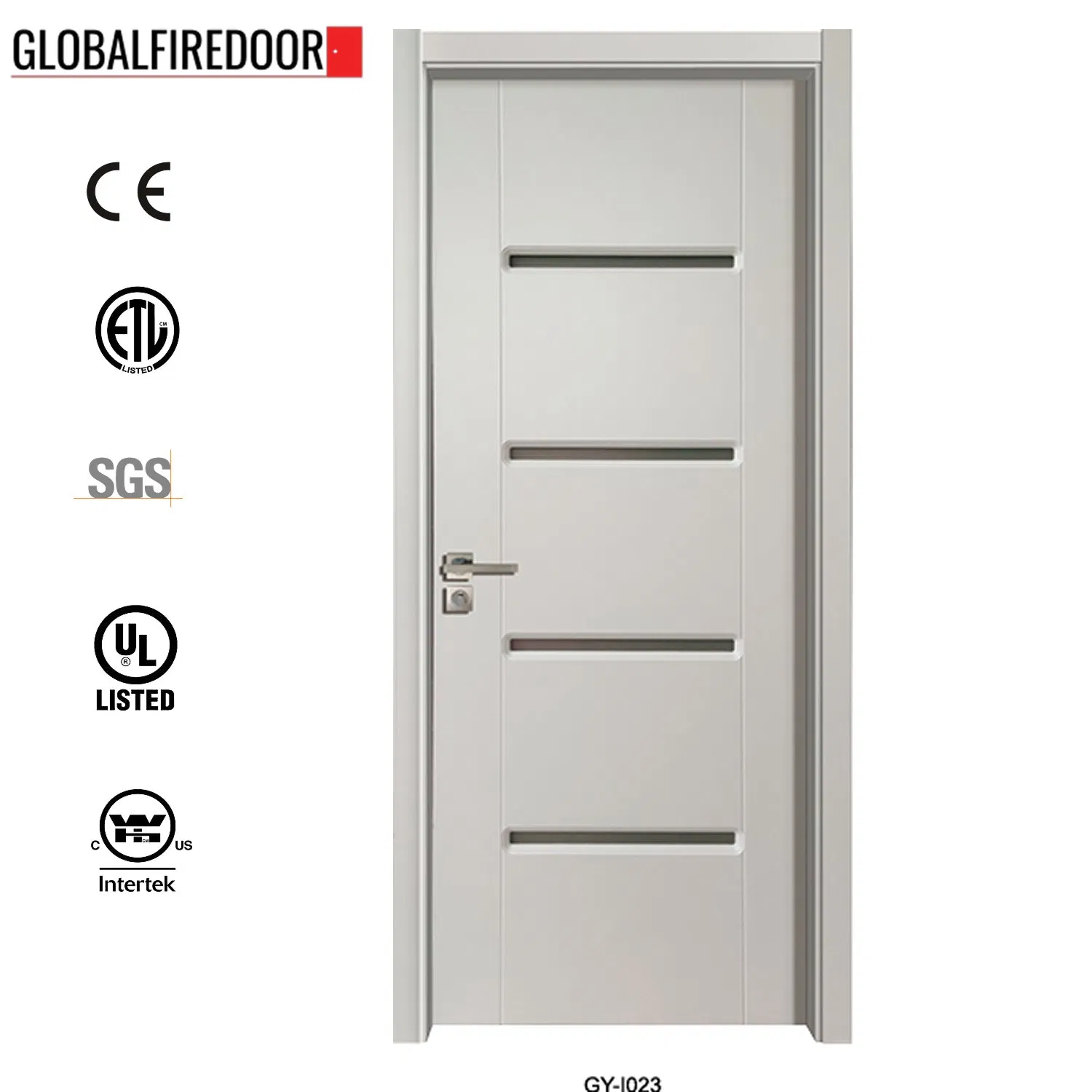 UL Listed Wood Fire Door with Glass for Hotels