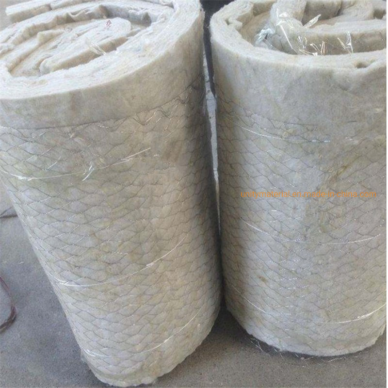 50mm Mineral Rock Wool Blanket Insulation Rockwool for Sound Absorbed with Ss Stainless Steel Wire for Heat Pipes Pipelines Chemicals Industry