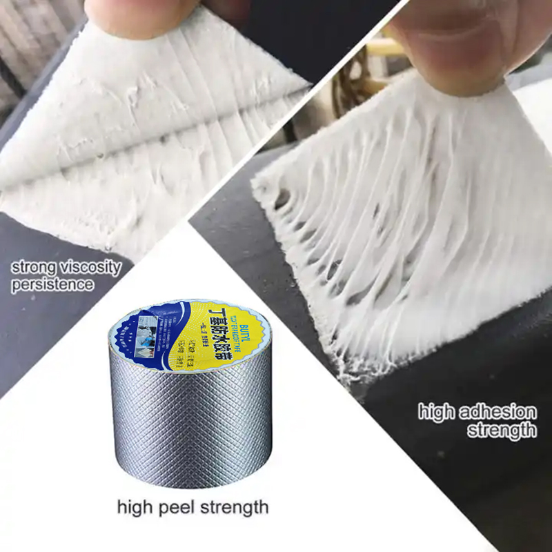 Waterproof Leakage High Sticky Aluminum Foil Butyl Rubber Tape Aluminum Butyl Tape