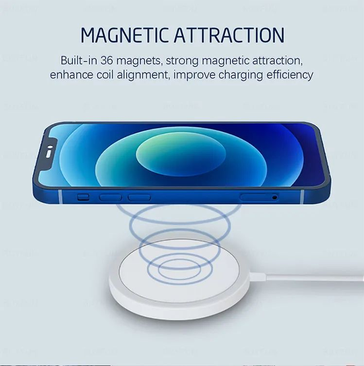 Wireless Charger Magnet Charging Station 15W Fast Phone Magnetic for 12/13/14