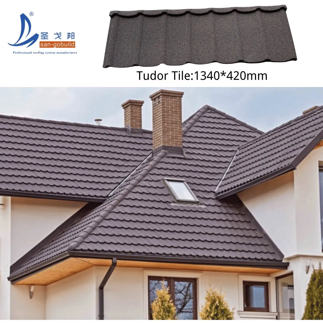 50years Warranty Tudor Bond Factory Price Stone Coated Aluminum Metal Roof Tiles
