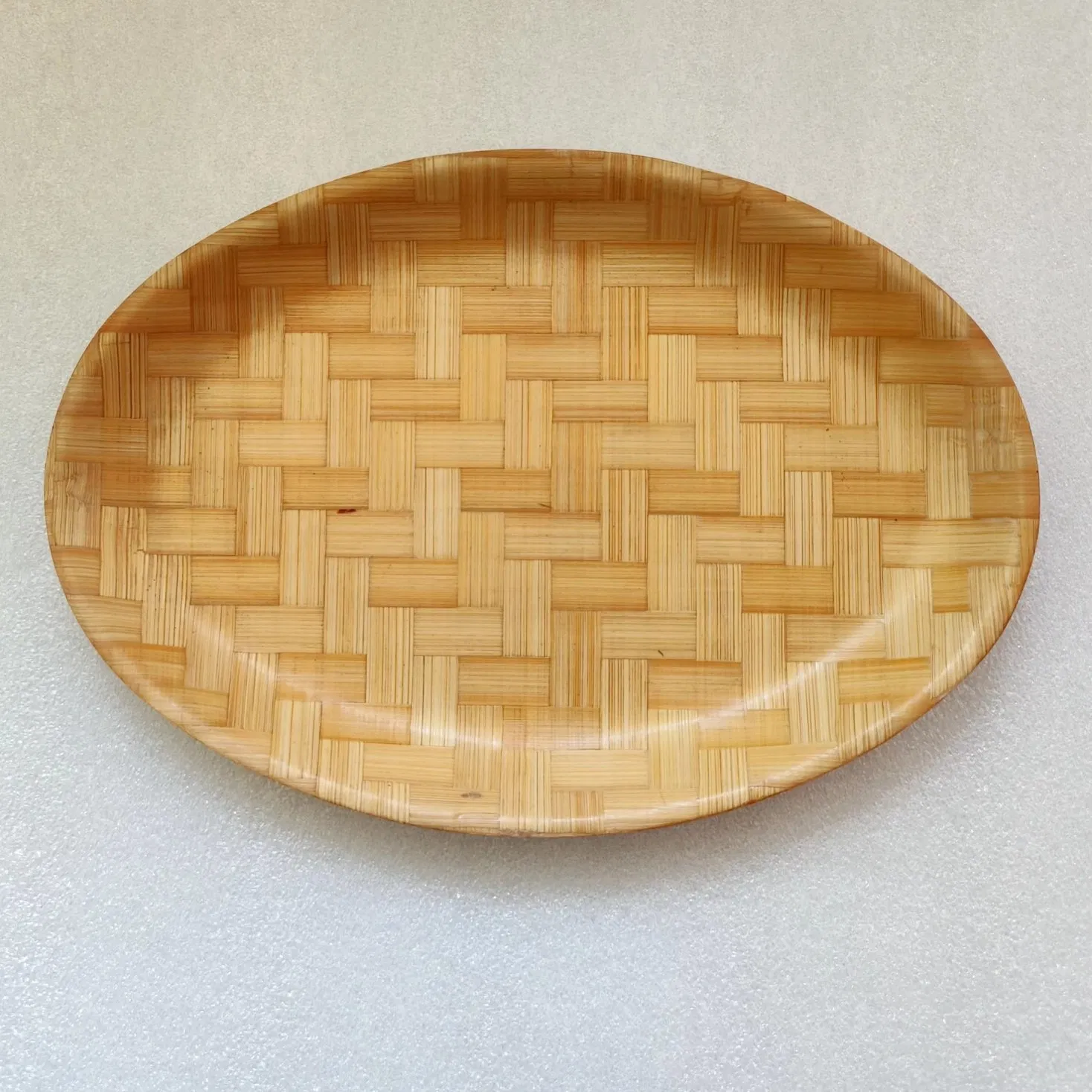 Oval Dish Bamboo Weaving Salad Plate Tray