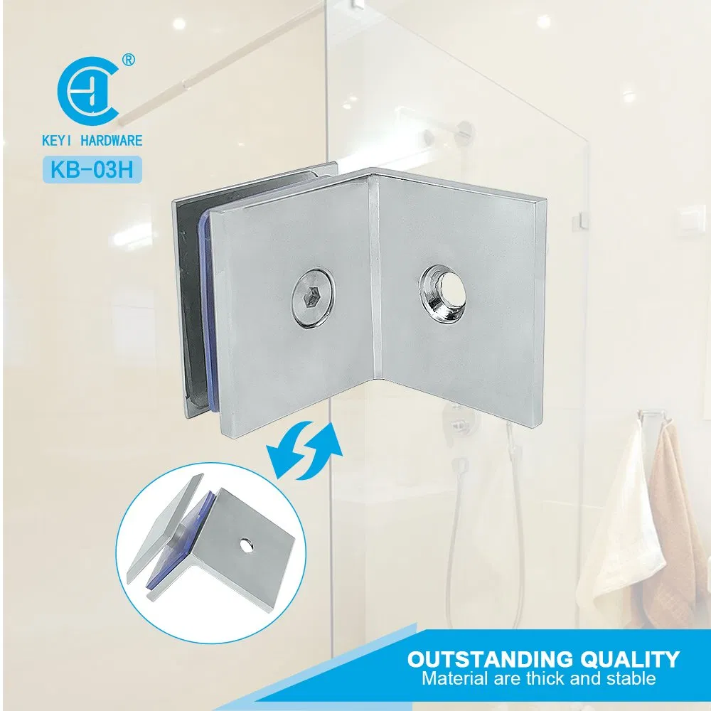 Keyi Metal Kb-03h Bathroom Glass Door Accessories 90-Degree Single-Side Stainless Steel Glass Partition Brace