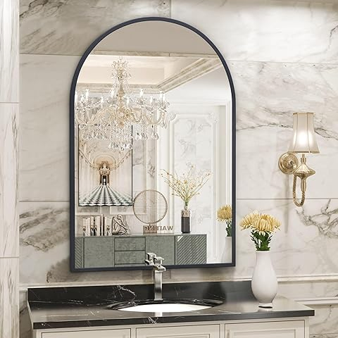 Stylish Arched Bathroom Mirrors with Modern Seamless Frame