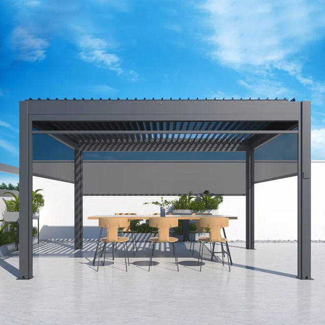 Outdoor Customizablealuminum Folding Louvers Cover Weather-Resistant Pergola