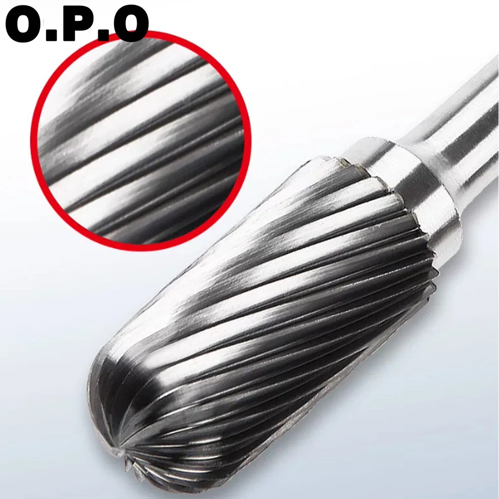 Tungsten Carbide File Rotary Burr with Single Cut Tooth 6mm Shank Deburring Cutting Tools Grinding Bits