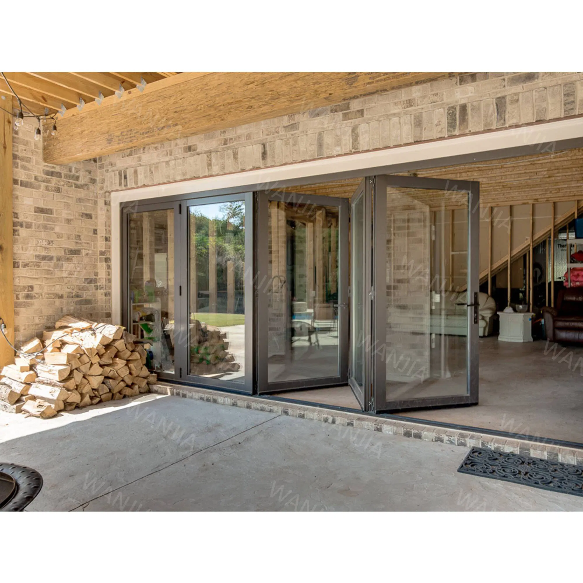 Premium Soundproof Double Glazed Aluminum Bi-Folding Patio Door