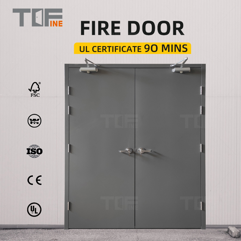 Tof European Standard Certificate UL Certified Exproof Fire Resistance Rated Glass Doors Price with Accessories Size Wide