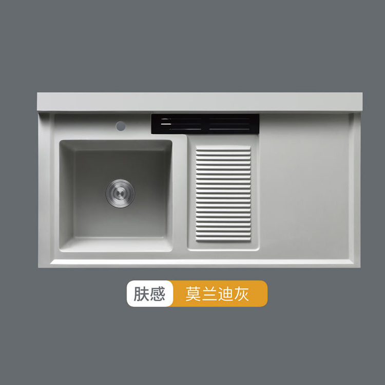 Hot Sale Artificial Stone Basin with Washing Board Counter Top Laundry Sink