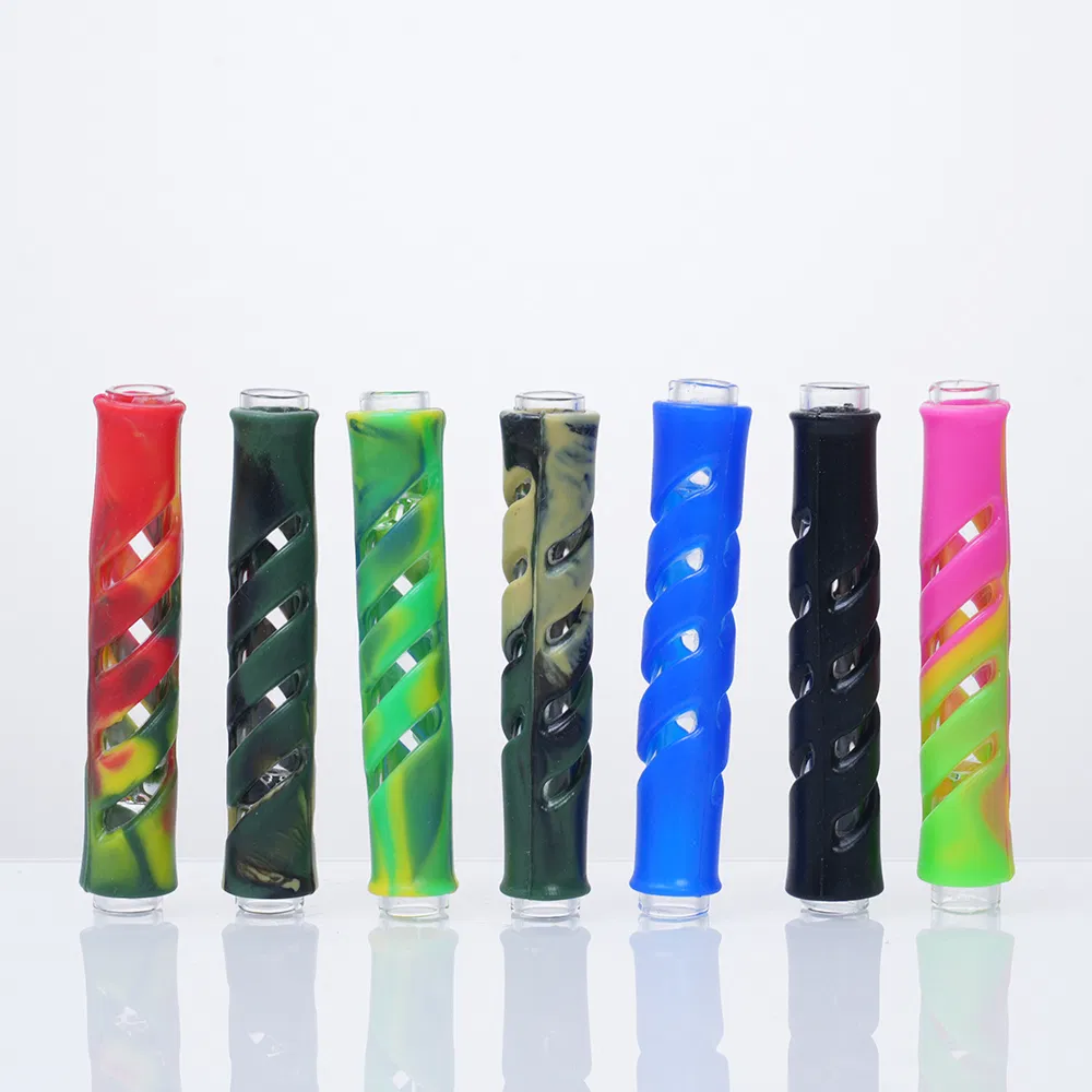 Wholesale Assorted Colors Silicone Glass Hybrid Smoke Hand Pipes
