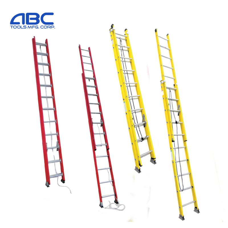 Type II Ia Fiberglass Straight Posting Multi Section Extension/Telescopic Ladder for Use Around Electricity