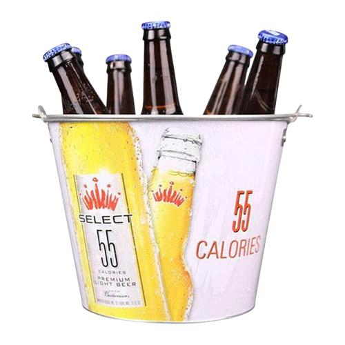 Promotional Food Grade Metal Tin Copper Siliver Gold Buckets Cooler Stainless Steel Metal Ice Bucket for Coors Light Amstel Coppermuse