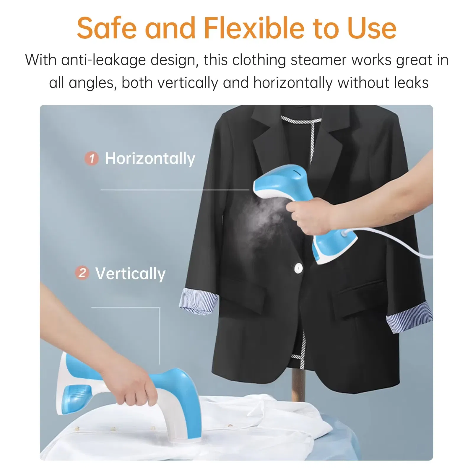 High-Performance Handheld Fabric Steamer for Effortless Travel and Home Convenience