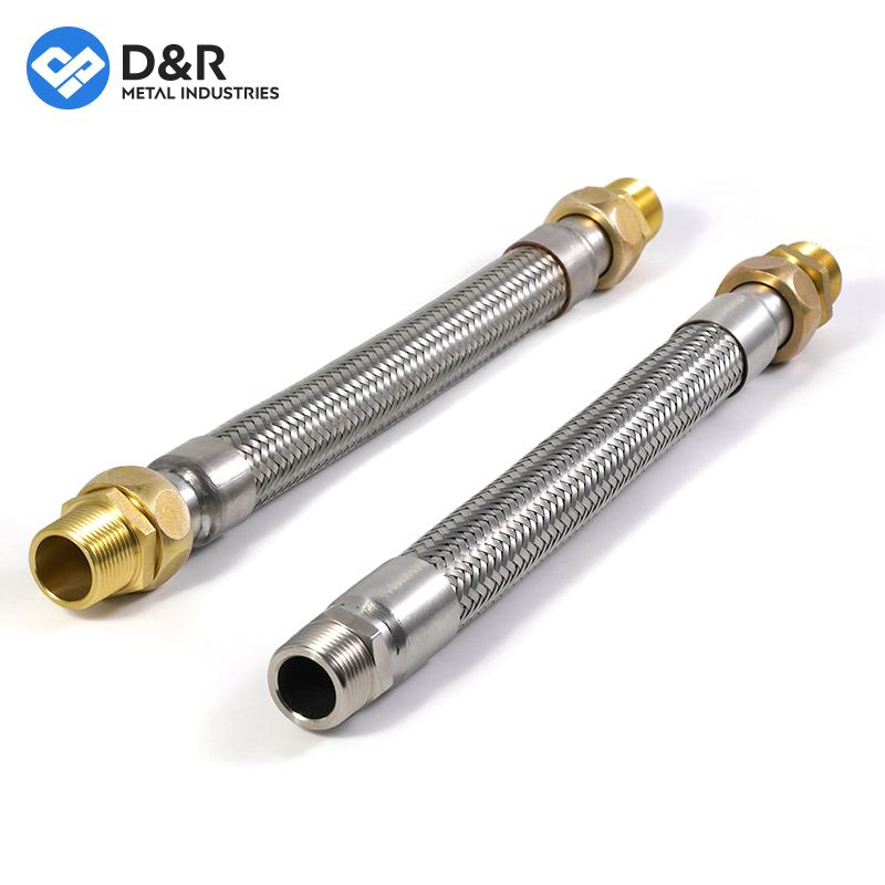D&R High Pressure High Temperature Applications Stainless Steel 304 Braided Hose Flexible Joint Coil Hoses Fcu Fan Coil Unit Valve