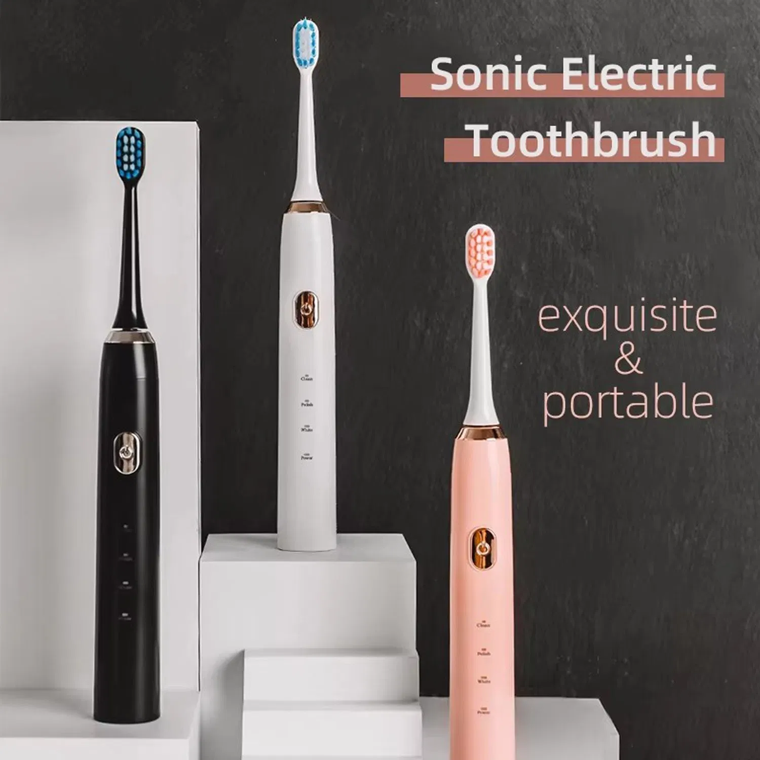 Deep Cleaning USB Charging Waterproof Sonic Vibration Adult Electric Toothbrush