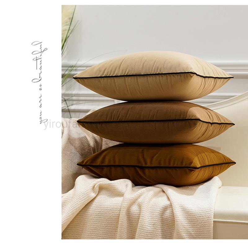 Hotel Bedroom Sofa Simple Comfortable Solid Color Velvet Decoration Cushion