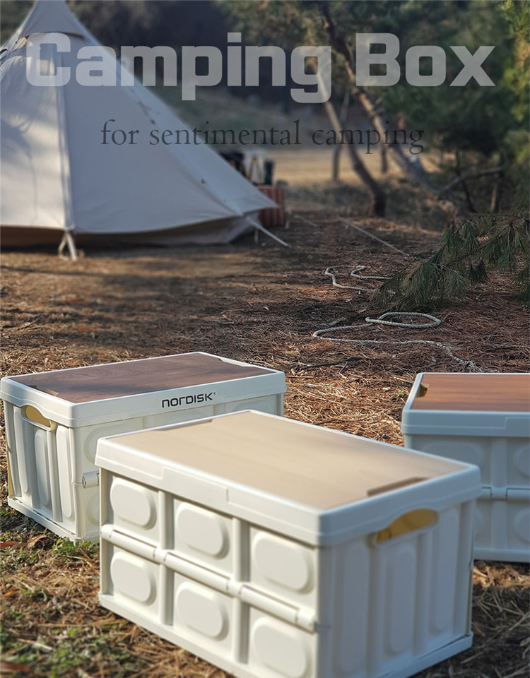 Durable Plastic Folding Utility Crates Solid Wall Stackable Camp Container