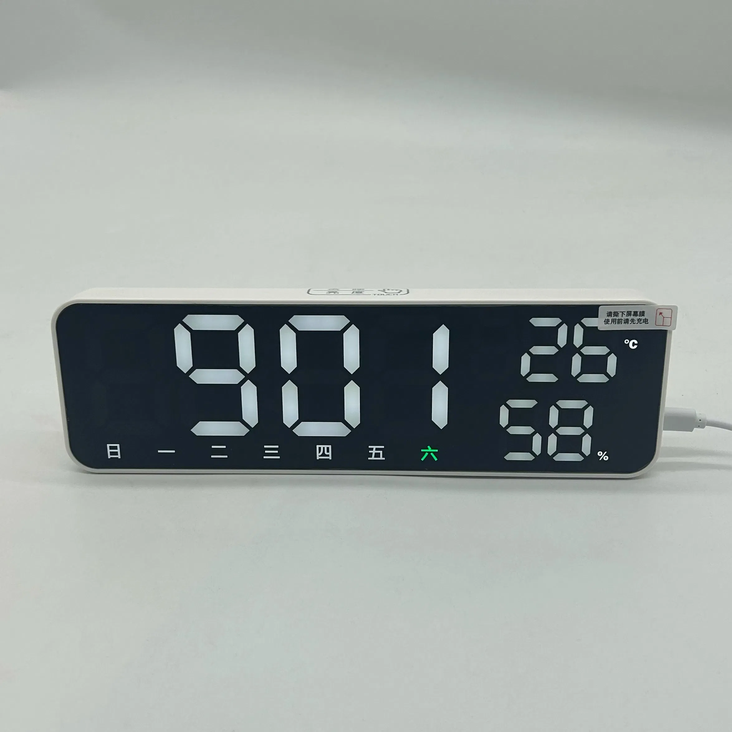 Multifunctional Simple Electronic LED Digital Desk Clock with Temperature Humidity Time Week