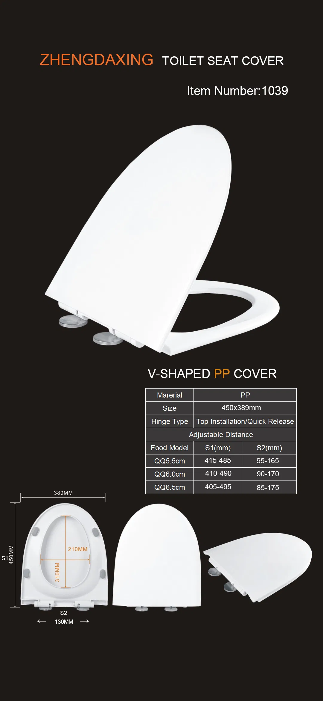 Modern Eco Slow-Close White Grossy PP Toilet Seat Cover