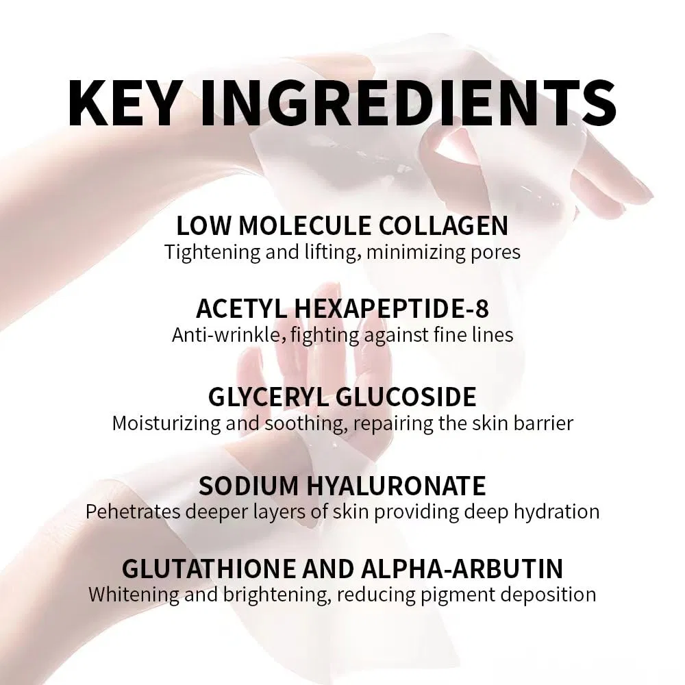 Beauty Cosmetics Skin Care Lifting Firming and Moisturizing Collagen Anti-Wrinkle Facial Sheet Masks