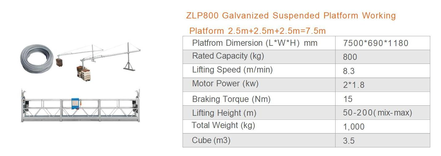 Zlp800 Suspended Platform for Curtain Wall Installation and Glass Cleaning Machine