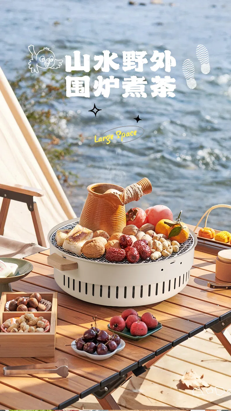 Multifunctional Outdoor Camping Stove Set for Tea & BBQ, Portable Small Smokeless Grill, Household Tabletop Barbecue Stove for Picnic & Backyard