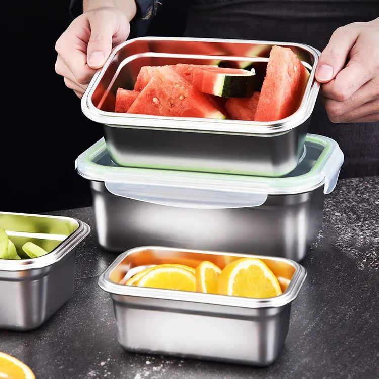 Food Grade 304 Stainless Steel Container Sealed Storage Lunch Box