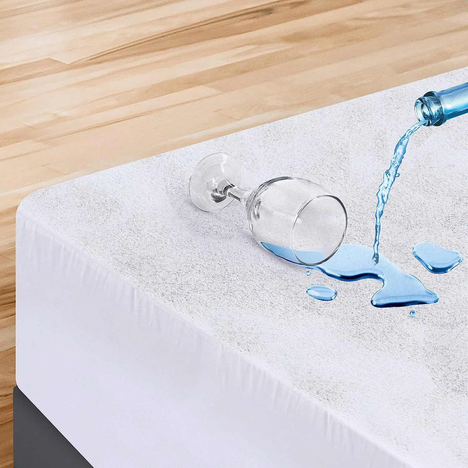 100% Polyester Microfiber Terry Fitted Sheet Waterproof Mattress Protector Mattress Cover