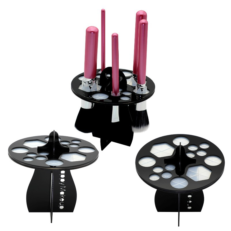 Round Shape Cosmetic Makeup Brush Dryer Makeup Tools Shelf Acrylic Display