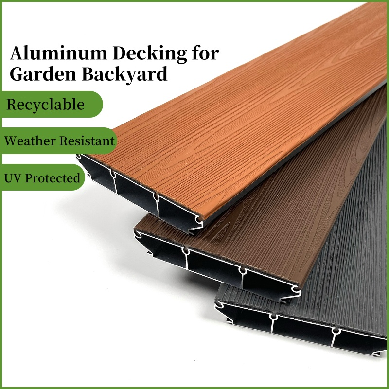 Weatherproof Deck WPC Floor Board Outdoor Tiles Aluminum Decking