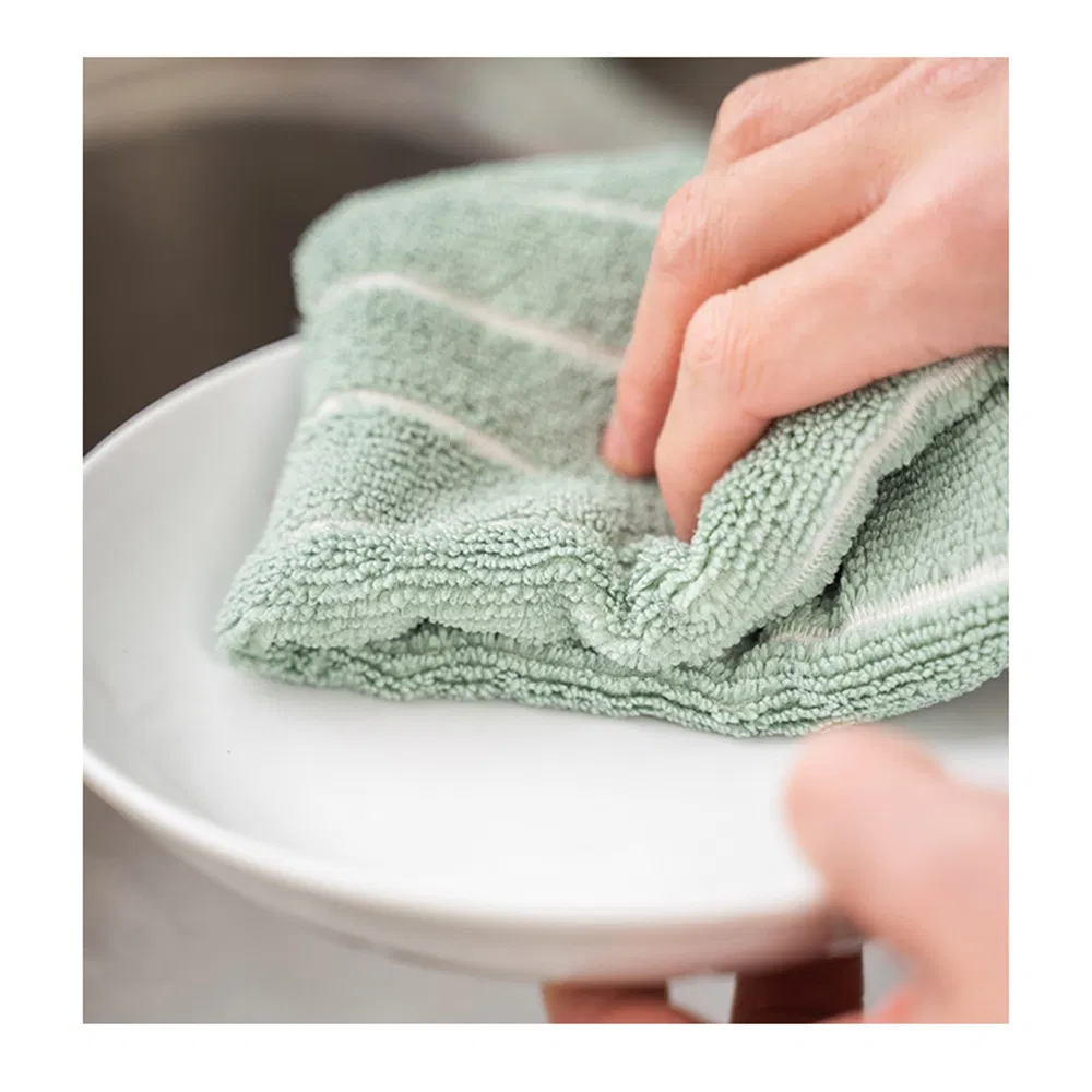 Customized Aamzon High Quality Soft Microfiber Cleaning Cloth Good Absorbent Colourful Terry Cleaning Towel