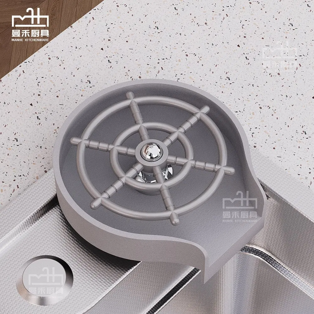 White Plastic High Pressure Glass Rinser for Bar Sink Bottle Washer for Kitchen Sink Cups Cleaner