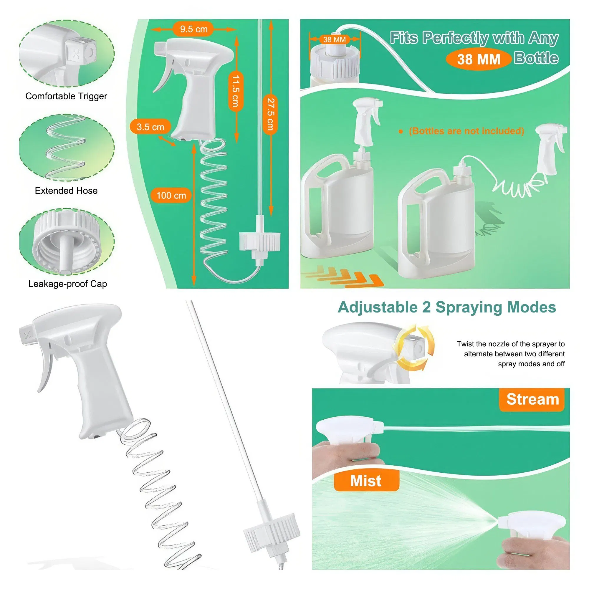 Manual Operation Home Care Plastic Trigger Spray Bottles for Spraying Insecticide Grass Chemical Spray
